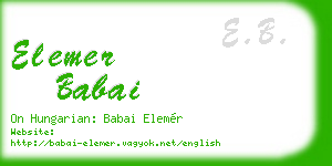 elemer babai business card